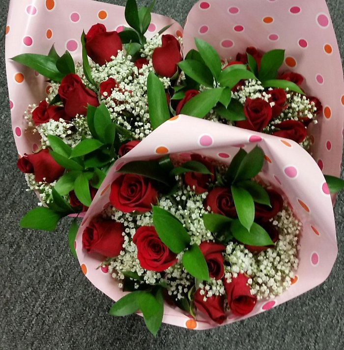 One Dozen Red Roses Wrapped